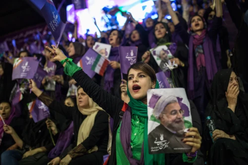 campaign rally in support of Hassan Rouhani