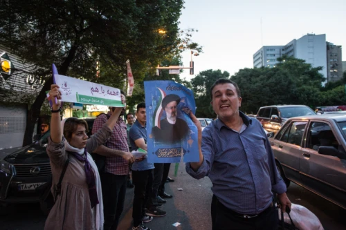 Supporters of Presidential candidates in Tehran