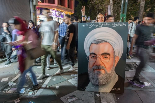 Supporters of Hassan Rouhani in Tehran