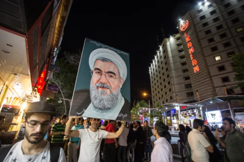 Supporters of Hassan Rouhani in Tehran