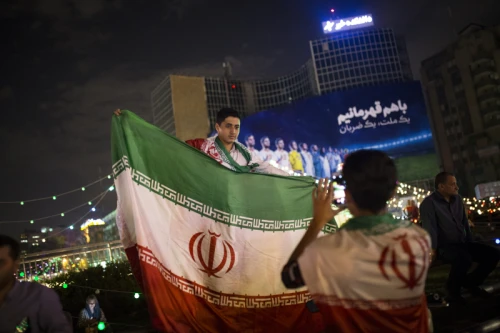 Victory Celebration of Iran National Football Team Over Morocco